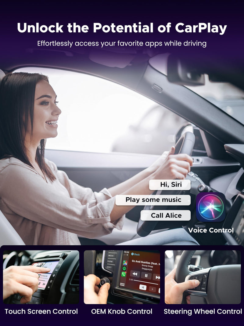 2-in-1 Wireless CarPlay Adapter & Autolink Pro 2026[Car TV Mate,Metal Case] | Convert Wired to Wireless Car Play with HDMI Input for TV Stick, Screen Mirroring & Streaming, Fit for 2016+ Vehicles-Black Black