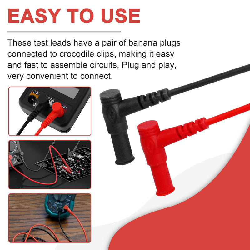 69381 Alligator Clip Test Leads for Klein Tools multimeter Replacement Leads Heavy-Duty Banana Plug 10-Foot
