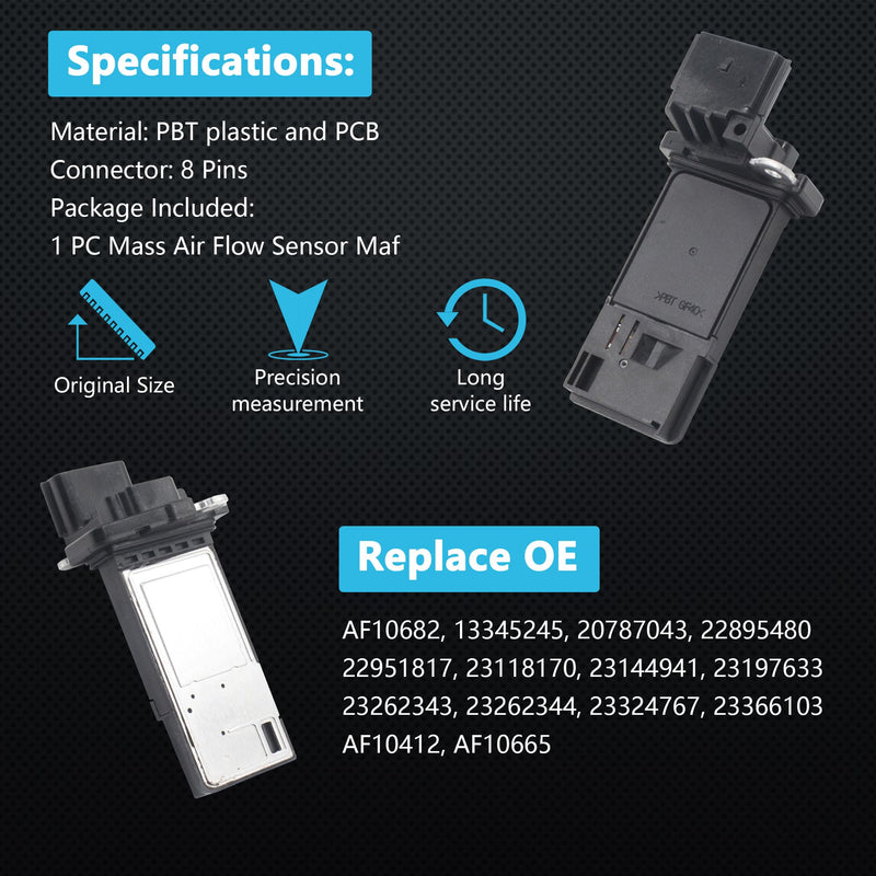  [AUSTRALIA] - Mass Air Flow Sensor Maf Meter Compatible with Chevrolet Equinox 1.5L 2018-2020; Malibu 1.5L 2016-2020 & GMC Terrain 1.5L 2018-2019 Replace OE 23118170 23366103 20787043
