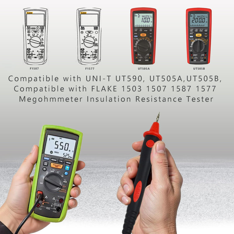 ZIBOO ZB165X Remote Control Probe with Test Button Use for Megohmmeter Insulation Resistance Tester, Insulation Multimeter,Compatible with FLUKE 1503 1507 1587 1577 TP165X