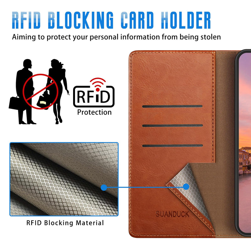 Wallet Case for Samsung Galaxy S26 Ultra, Light Brown | RFID-Blocking Card Holder, Kickstand, Magnetic Closure, PU Leather Folio Flip Cover, Protective Women Men Cases SamsungGalaxy S26 Ultra