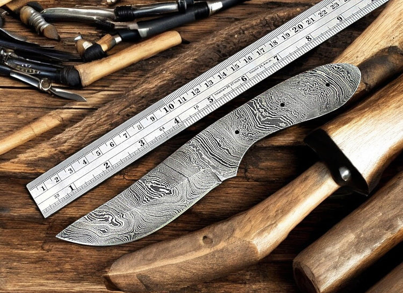 LOT OF 5 PIECES HAND FORGED DAMASCUS STEEL FULL TANG KNIFE BLANK BLADE KNIFE MAKING SUPPLIES (5 DIFFERENT PIECES SET) 5 DIFFERENT PIECES EACH OTHER KNIVES SET