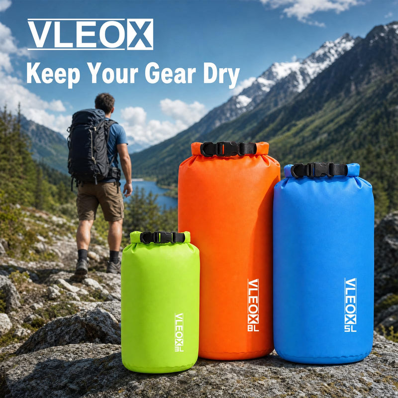 Dry Bag 3-Pack/5-Pack, Ultralight Dry Sack, Lightweight Waterproof Bags Roll Top Sack Set Keeps Gear Dry for Hiking, Backpacking, Kayaking, Camping, Swimming, Boating 3 Pack - 3L+5L+8L