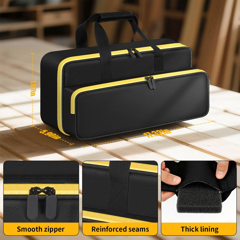 Tool Bag for DEWALT DCS380B 20V MAX Reciprocating Saw, for Makita JR184DZ / JR189DZ, Universal Storage Organizer with Battery Slot & Large Pocket for Charger, Blades, Accessories - Case Only