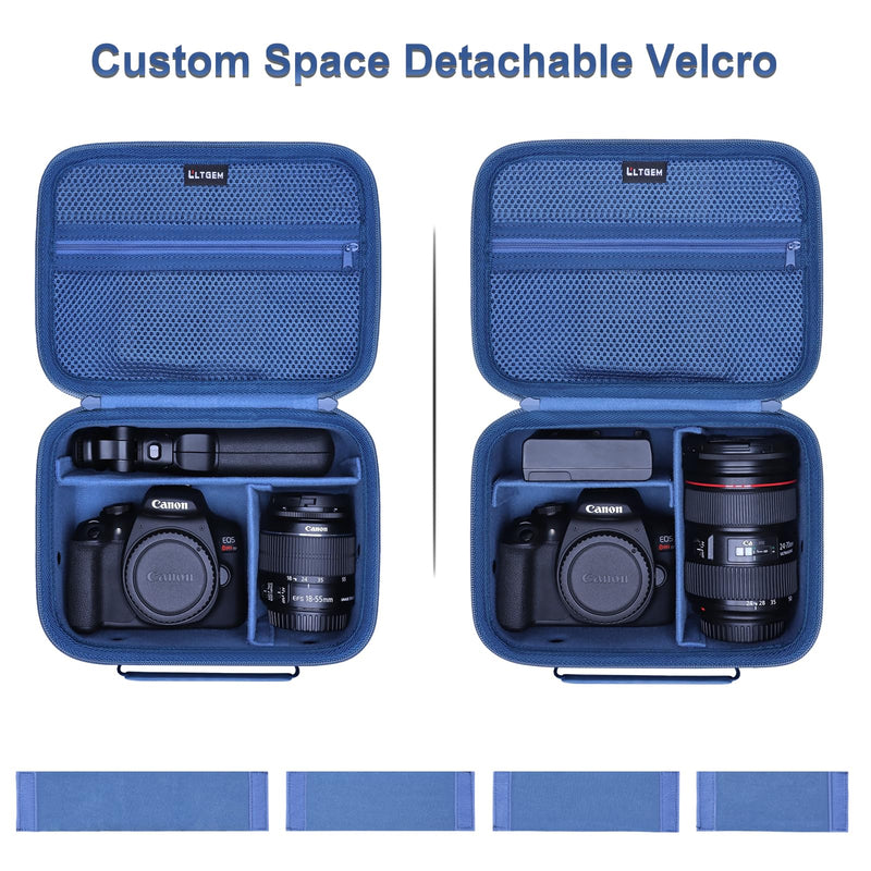 Small Camera Case Bag for Canon EOS Rebel T7/R50//R100 DSLR Camera Blue | Hard Carrying Travel Case for Canon EOS Rebel T7/R50//R100/R6 Mark II/R8/R6 Mark III/R50 V/T6/R10/R5 Mark II DSLR SLR Camera Small