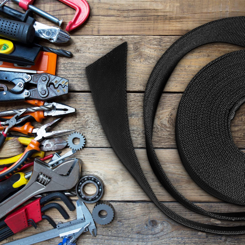 27 FT Nylon Protective Sleeve 1.75" ID Cable Sleeve Torch Hydraulic Hose Protector Cutting Wire Hose Cover Management Wrap for Cord Tig Welding, Black 1.75" x 27 Feet