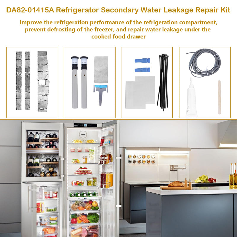 DA82-01415A Refrigerator Water Leak Service Repair Kit Replacement for Samsung Water Leakage Assembly Replace 3436781 DA97-06970A DA97-04049D AP5957964 PS1005968 Secondary Heater and Moisture Kit
