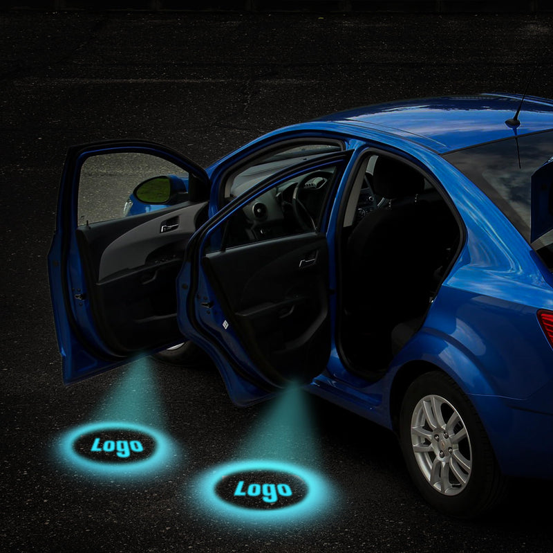 4 Pack Car Door LED Lights Logo for Cadillac, Projector Puddle Lights Compatible with SRX XTS ATS CTS XT4 XT5 XT6 CT6 Accessories, 3D Shadow Step Ghost Light Wireless Welcome Courtesy (Dual Plug)