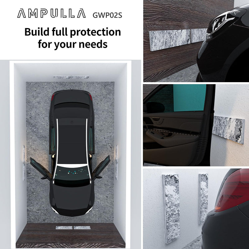 AMPULLA Garage Smith GWP02S Garage Wall Protector Car Door Protectors, Marble Grain, Designed in Germany (4-Pack Marble Grain) 4-Pack Marble Grain