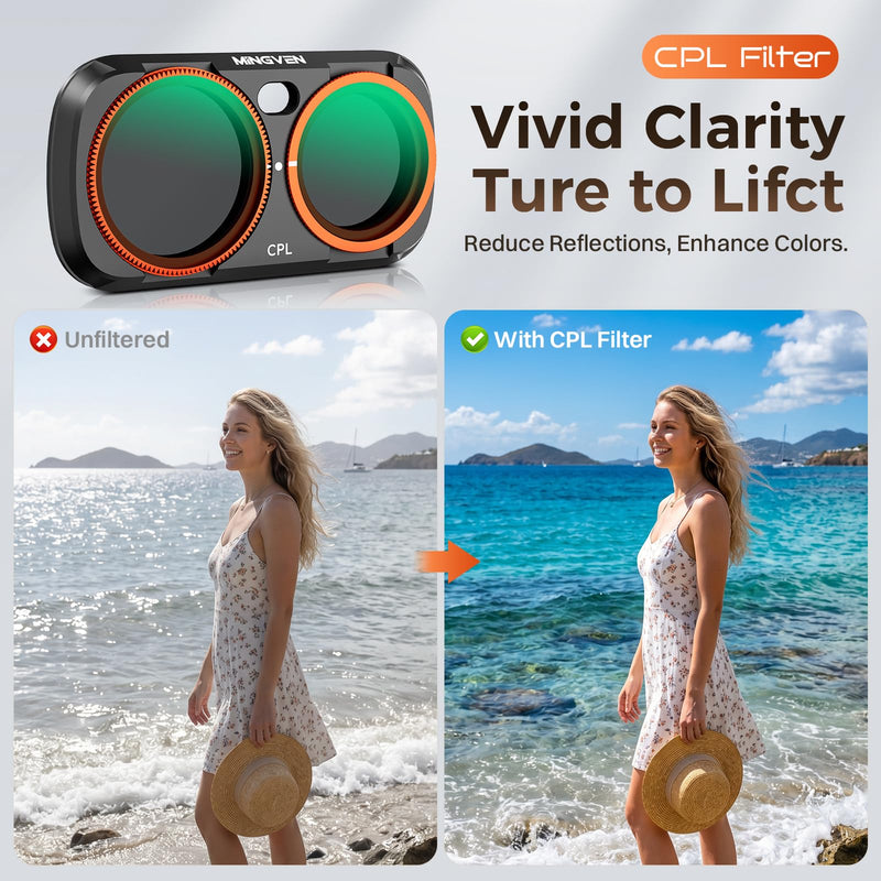 Luna Ultra ND Filter, 3 Pack - CPL, Black Diffusion 1/4, ND2-32 | Magnetic Lens Filters Set for Insta360 Luna Ultra, Multi-Coated Neutral Density, HD Optical Glass for Vlogging & Photography CPL + Black Diffusion 1/4 + ND2-32 + Wide-Angle Lens