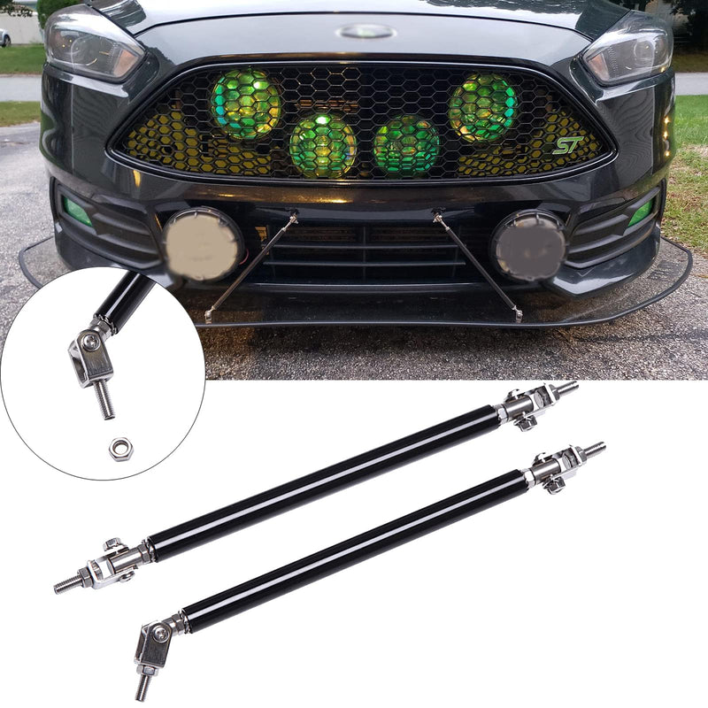 2PCS Adjustable Splitter Strut Rods, 8"-11" Front Lip Strut Rod Bumper Splitter Universal Tie Support Bars，Black Black 8"-11"