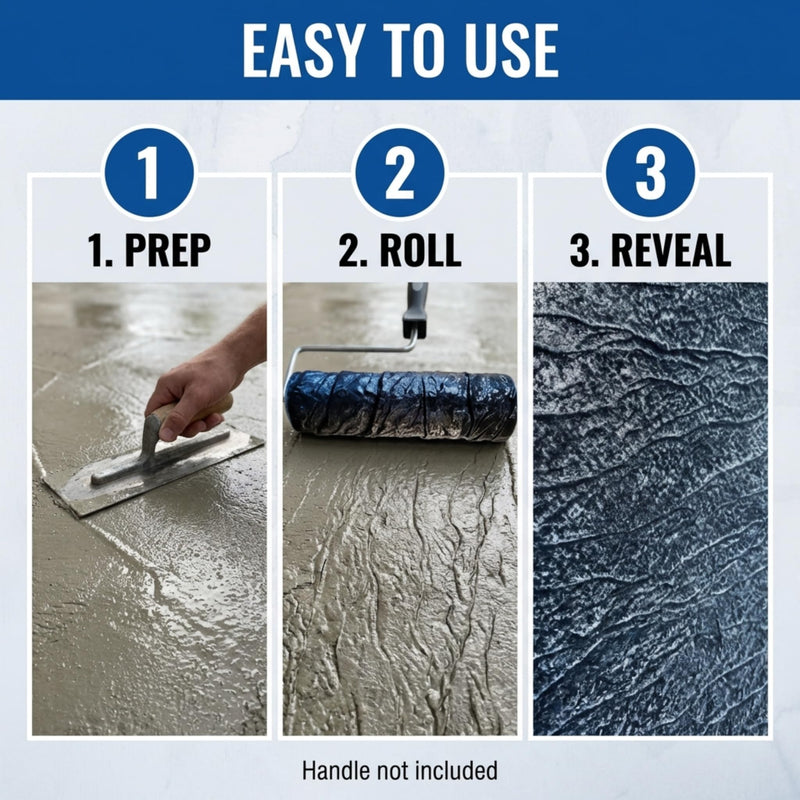 Best Italian Slate Stamp Roller, Concrete Stamping Texture Roller & Masonry Form. This 9",1/8" x 2,3/4", Slate Concrete Roller, Offers Beautiful Designs for Driveways, Patios, Walls, Walkways, & More