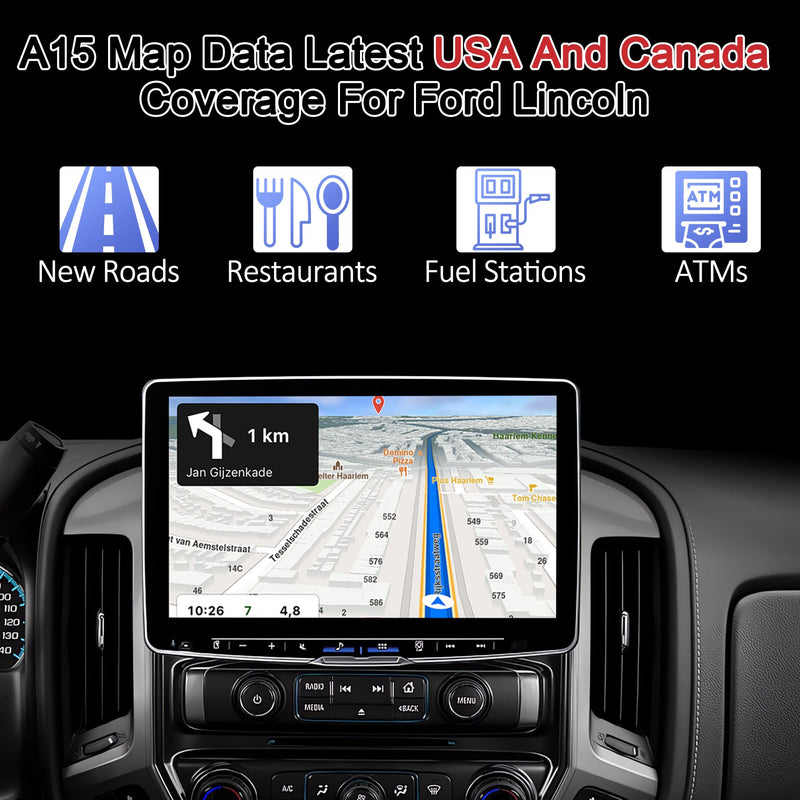 2026 Latest A15 Navigation SD Card for Ford/Lincoln, Compatible with F-150 Explorer Expedition Fusion Edge Escape MKC MKZ MKX Sync 2, Navigation SD Card Maps Update USA/Canada, GM5T-19H449-AJ