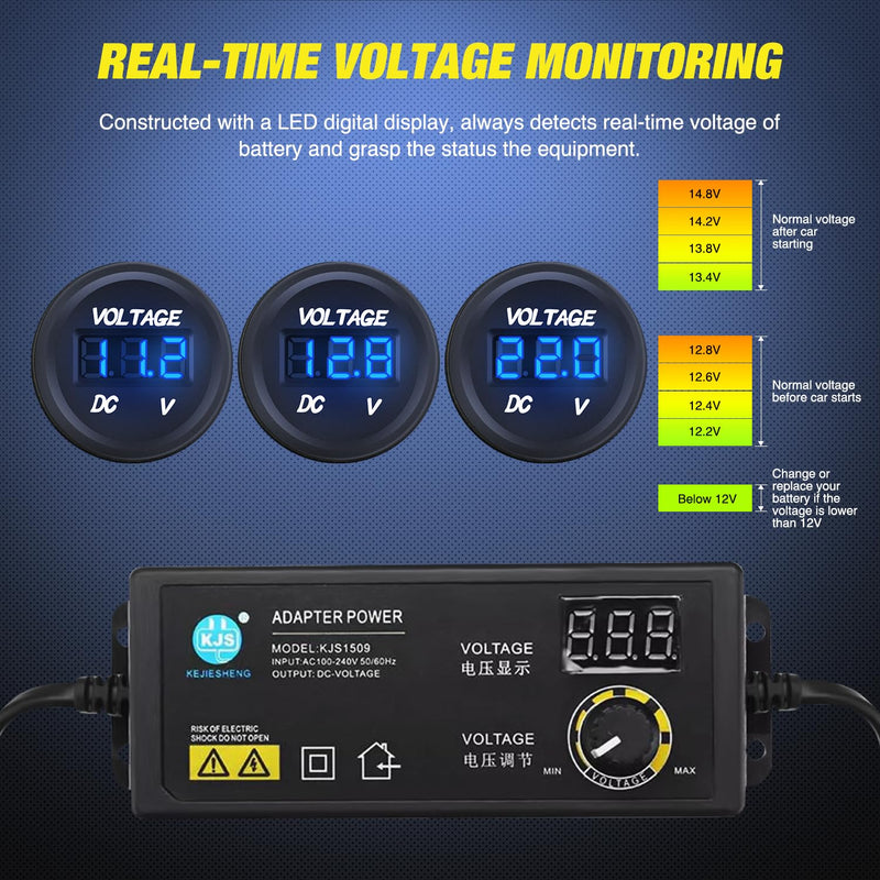 Nilight 8 Gang Rocker Switch Panel Waterproof Aluminum Marine with PD Type C & USB Charger Cigarette Lighter Socket Voltmeter Inline Fuse 12V 24V ON Off Pre-Wired Switches for Car Truck Boat Blue 8+4 Gang Type C +USB