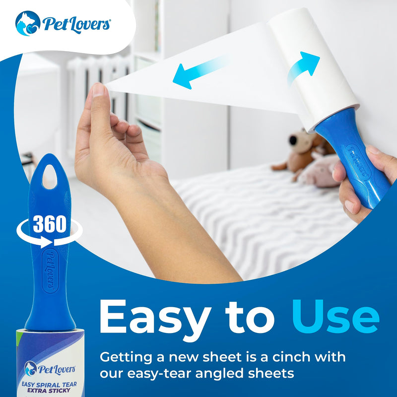 PetLovers Lint Rollers for Pet Hair Extra Sticky 420 Sheets - Lint Remover for Clothes 6 Pack