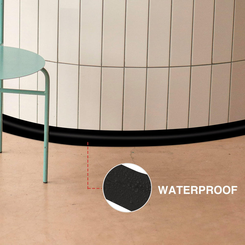 Black Wall Ceiling Molding Trim 2.4 Inch x 20 Feet, Corner Protector Edge Guard Peel and Stick Wall Trim Moulding Corner Molding Trim Caulk Strip, Self Adhesive Trim for Wall Edge, Ceiling, Countertop Black