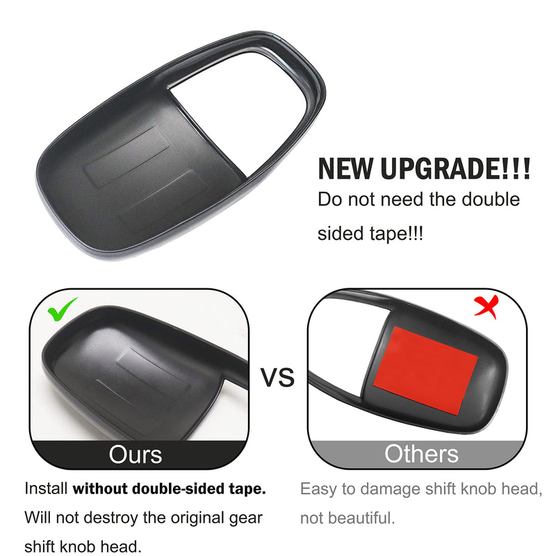 SENSHINE Gear Shift Knob Head Cover for Dodge Charger Accessories 2015-2023 Challenger 2015-2024 Durango 2016-2025 ABS Interior Shell Insert Decoration Protector Gear Shifter Cover (Red Trim) Red