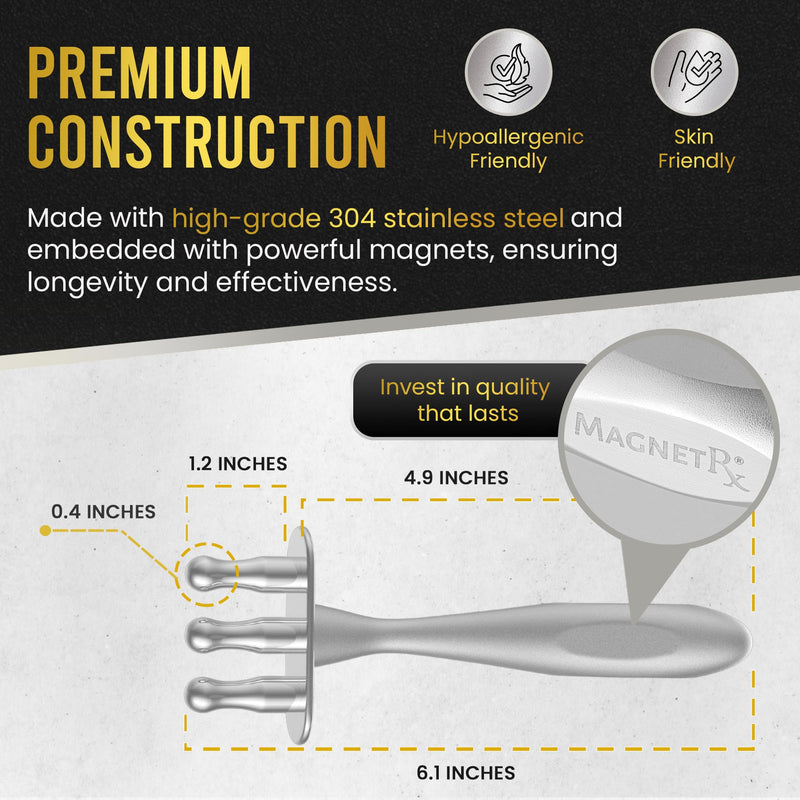 MagnetRX® Magnetic Therapy Massage Fork – Multi–Functional Magnetotherapy Pen for Emotion Code Magnets, Meridian Massage Tool & Body Healing Magnets – Magnetoterapia Fisioterapia Portatil Aparatos