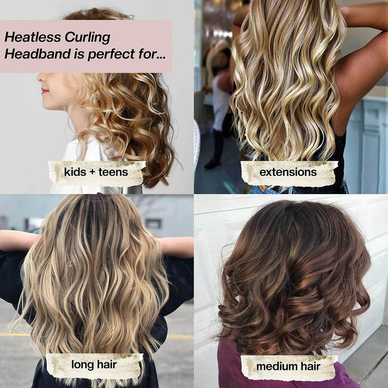 3 Pcs Hair Rollers,Heatless Curlers,Heatless Curling Rod for All Long Hair Types,No Heat Lazy Curlers DIY Styling Tools.