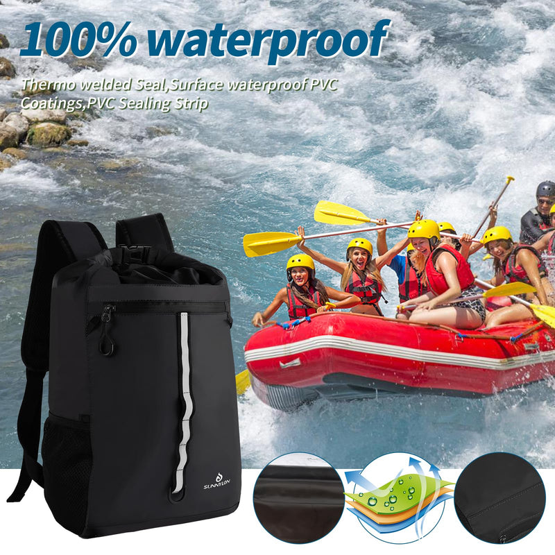 Dry Bag Backpack,20L Dry bags Waterproof Kayaking with Waist Pouch and Phone Case,Waterproof Backpack Marine dry bag for Kayaking,Beach,Rafting, Boating,Hiking,Camping and Fishing (Black) Black