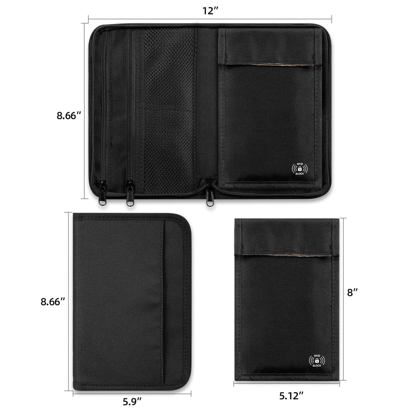 KOSMCCO Faraday Bag for Phone, Removable Signal Blocking Pouch Black | Signal Blocking, Removable Faraday Pouch, Organizes Daily Essentials, Ideal for Travel and Privacy