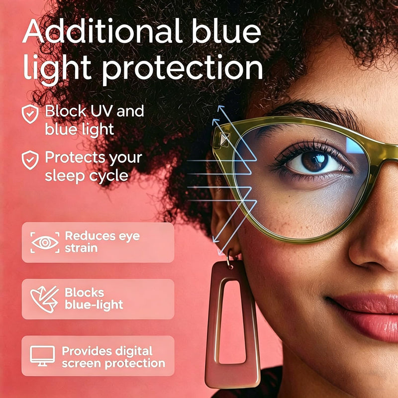 HJSTES Cateye Blue Light Glasses for Woman Men 2026 Trendy Oval Cat Eye Frame Bluelight Blocking for Computer/Reading/Selfie Green Blue Light Glasses