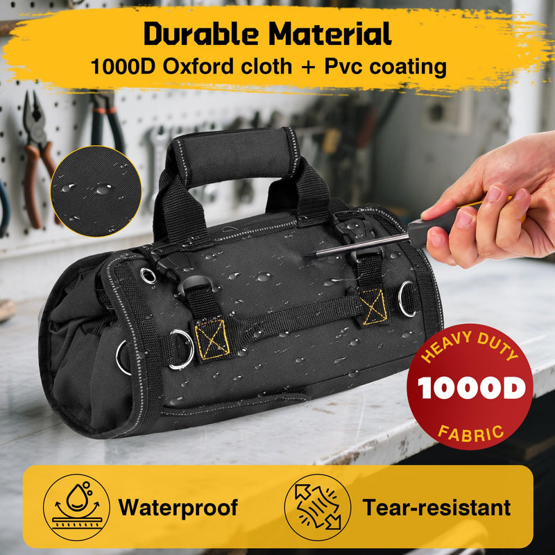 Fathers Day Gift for Husband Dad Men, Tool Bag Roll Up, Fathers Day Gift from Daughter Wife Son, Anniversary Birthday Gifts for Men Him, Portable Tool Storage for Mechanic Welding Electrician