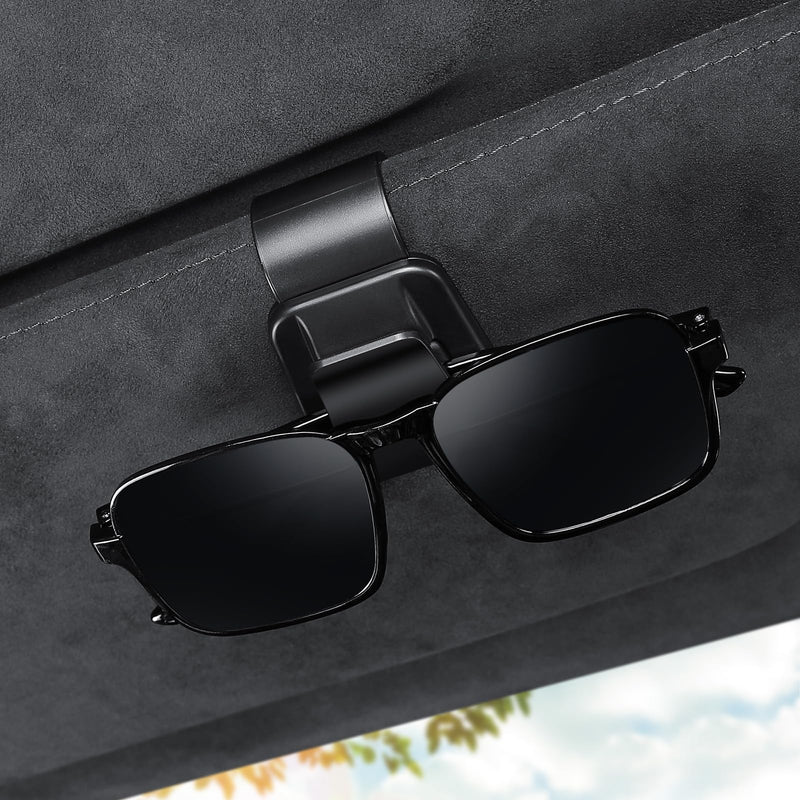 2 Pack 2 in 1 Sunglass Holder for Car Visor Clip Eyeglass Ticket Card Clip on Sunglasses Mount Interior Inside Car Sun Visor auto Trucks Van SUV Accessories Organizer(KAFANLIN Black 2 Pack) KAFANLIN black 2 pack