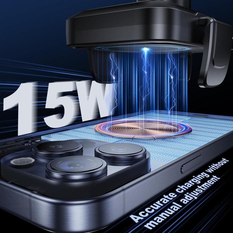 Wireless Car Charger Car Cup Phone Holder 15W Fast Charging Auto Clamping | Car Charger Dual Port PD&QC3.0 for iPhone16/15/14/13/12/11 Pro Max Xs, Samsung Galaxy S24 Ultra S23 S22 S21 S20 WX33