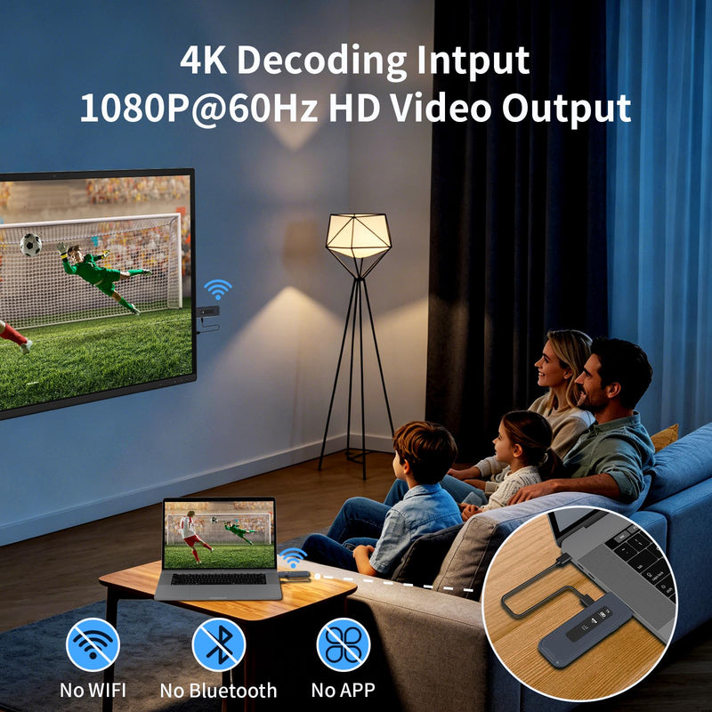 Wireless HDMI Transmitter and Receiver, 165FT/50M Range with LED Display, 4K Input 1080P Output, 5G+2.4G Plug & Play HDMI Wireless Extender for Laptop PC Camera to TV Box Monitor Projector