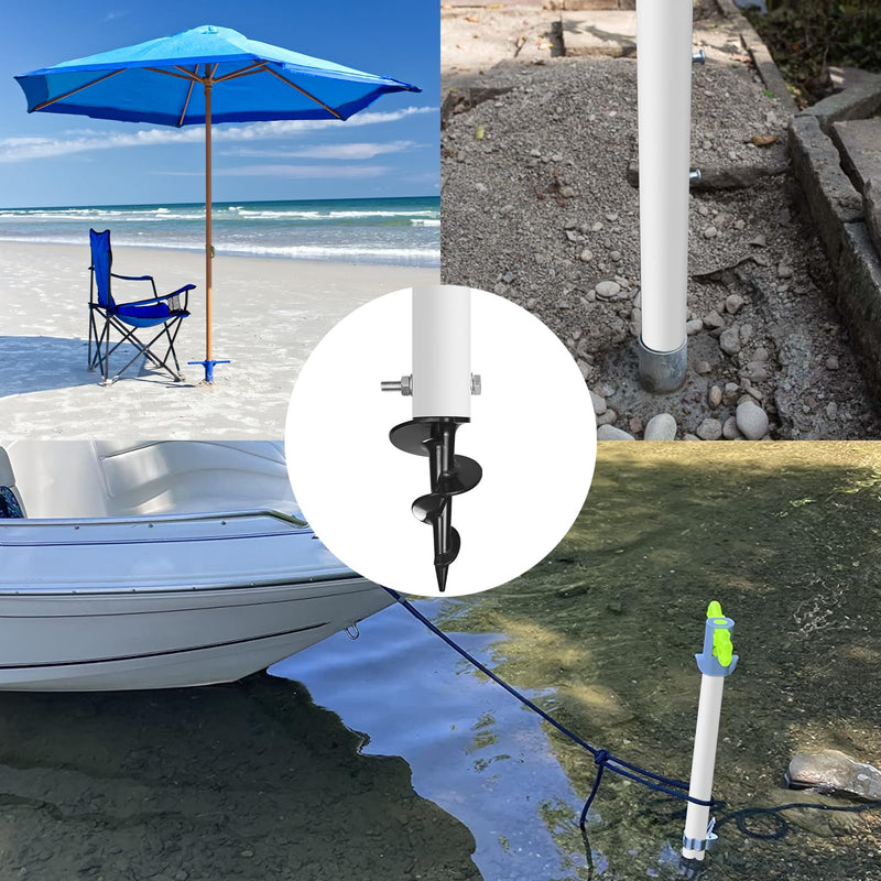 Dock Auger Sand Auger Boat Anchor for PVC Tubing Sandbar Anchor,Sand Anchor for Boat,Dock Auger Fit 1.5" Schedule 40 PVC with 1.57" ID,for Secure Pontoon Boat Beach Umbrella Shallow Water Anchor 2 Pack Sand Augers