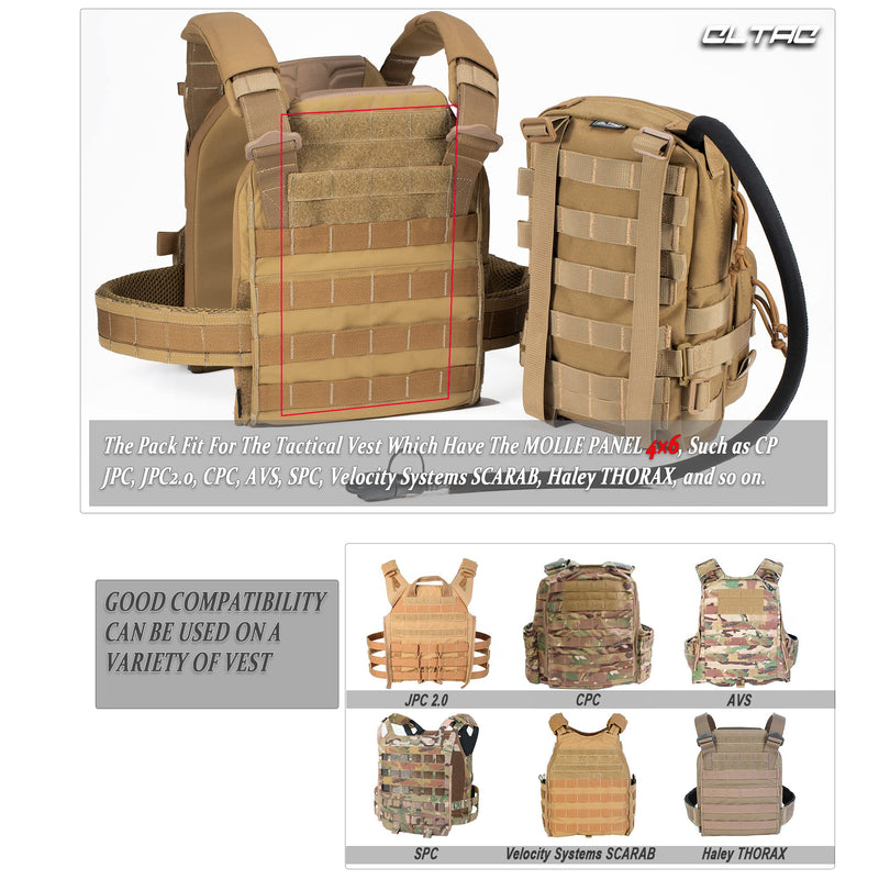 Tactical Small MOLLE Hydration Pack Outdoor Water Bladder Carrier Pack for Vest Backpack Cp