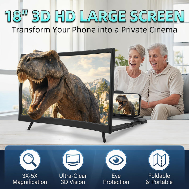 16" Screen Magnifier for Smartphone,3D HD Screen Expanders for Movies, Videos,and Gaming,Screen Magnifier with Adjustable Angle Design Amplifier Desktop Magnifying,Gift for Mom Dad Men Friends 16
