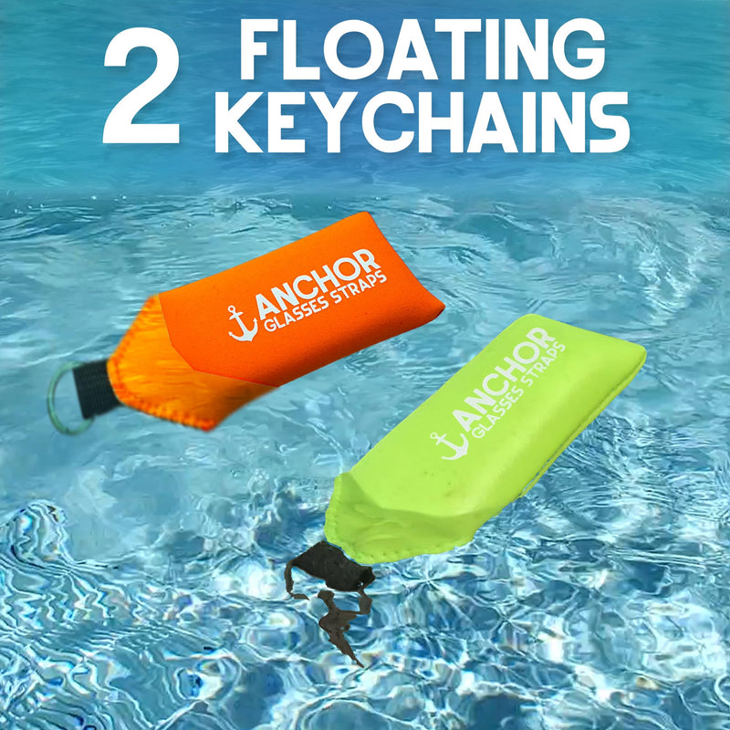 Floating Keychain Waterproof – XL Size – Floats 12 Keys – Bright Visibility Green and Orange