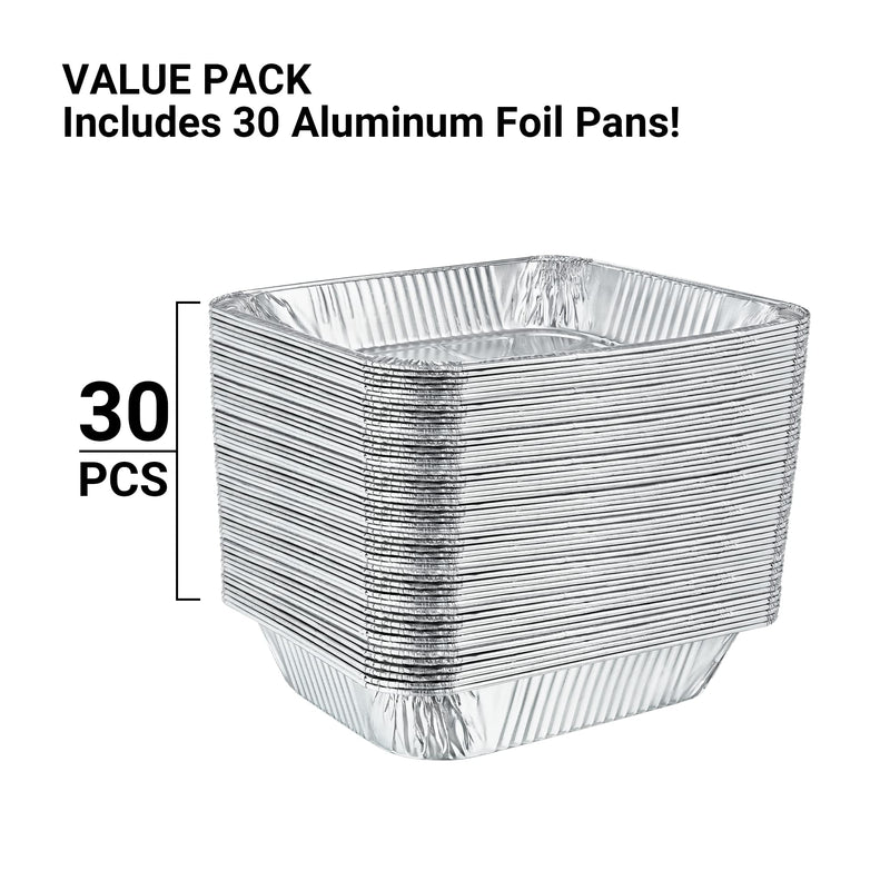 Aluminum Pans Half Size, 9X13, Extra Heavy Duty Disposable Foil Pans For Baking (30 Pack) Roasting & Chafing, Deep Tin Foil Bakeware, Steam Table Tray, Cookware, Food Prepping, Cake & Oven Pan 30 Pack