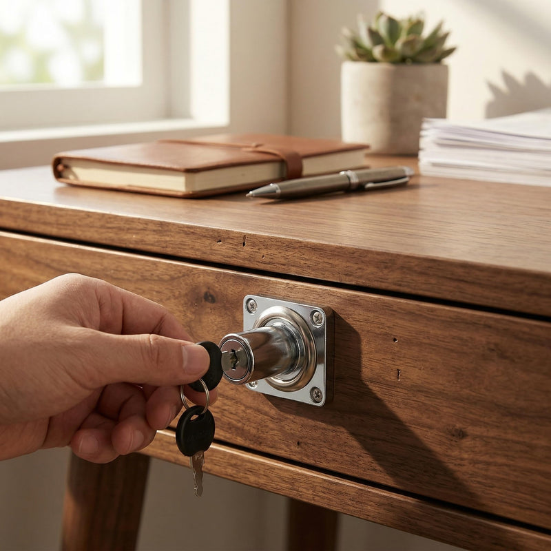 Lock Body,3-Pack Cylinder Cam Drawer Lock Desk Wardrobe Cabinet Locker Furniture Hardware Lock with 3 Keys