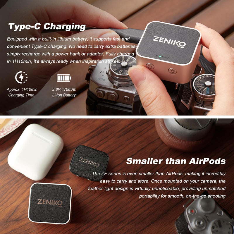 ZF08 Aluminum Mini Camera Flash for Sony zv1 Sony zve10, Speedlite On Camera, 440 Full-Power Flashes 2.5S Recycle Mini Manual Flash for Canon/Ricoh gr3/Nikon/Fuji f1 Silver-ZF08