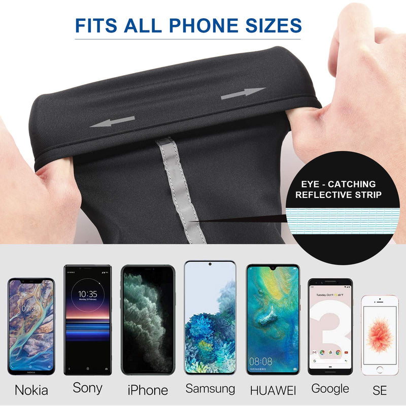 1 Pack Pocket Wrist Wallet Wrist Cell Phone Holder, Ankle Wallet, Sweat Bands, Armband, Hidden Pouch, Wristlet Wallet for Travel, Outdoor Sports Running (L) L