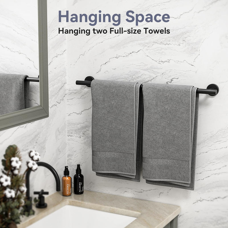 Matte Black Towel Bar Set, 24 Inch Bathroom Hardware Set, Wall Mounted Bathroom Towel Holder Set, Modern Bathroom Accessories, Durable SUS304 Stainless Steel, 4-Piece 26 Inch Matte Black-4pcs