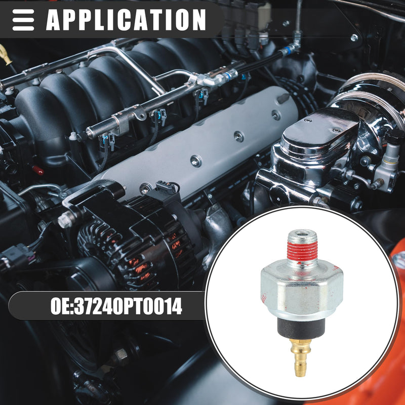 Motoforti Engine Oil Pressure Sensor, for Honda Accord 1984-2007, Plastic Metal, No.37240PT0014, Black Silver Tone