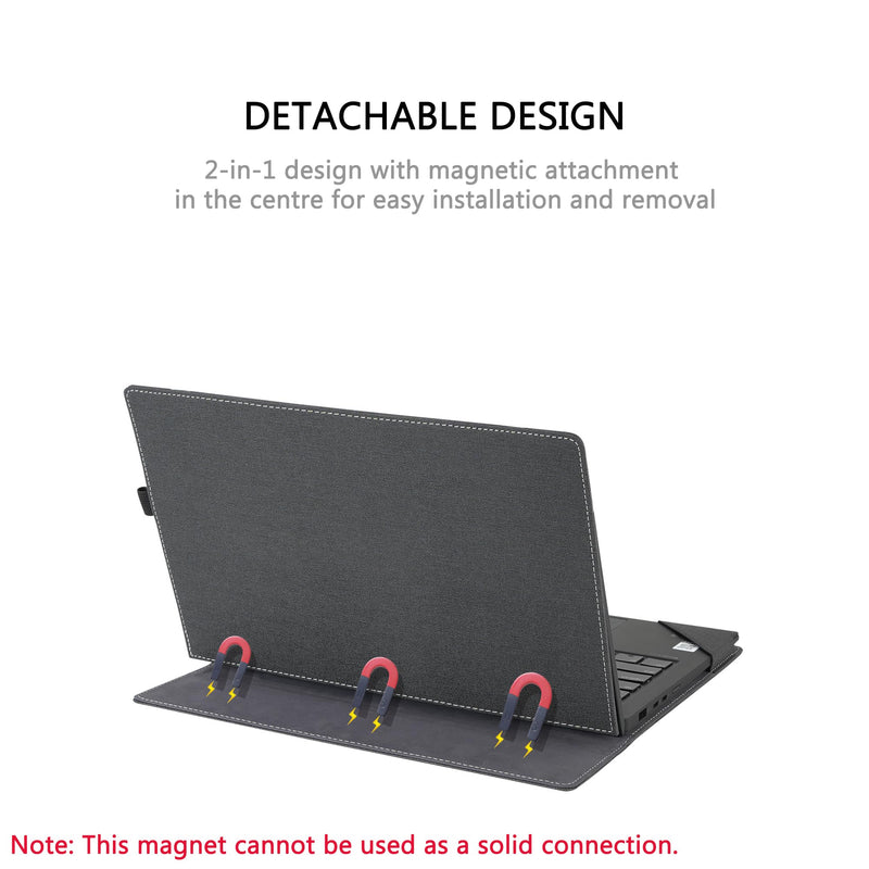 Laptp Cover Case for Lenovo Thinkpad X1 Carbon Gen12 Gen13 Gen14 &for ThinkPad X1 2-in-1 Gen9 Gen10 Gen11 Sleeve,PU Leather Protective Shell with Foldable Cooling Bracket and Pen Holder (Dark Gray) Dark Gray