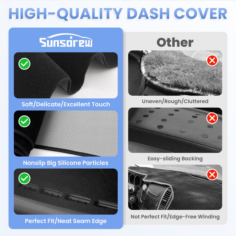 Dash Cover for 2010-2018 Dodge Ram 1500 2500 3500 Dashboard Cover Mat for Ram Suede Dash Mat Accessories Sun Shade Nonslip Mesh Protector No Glare(Without Hud) 10-18 Dodge Ram Dash Cover