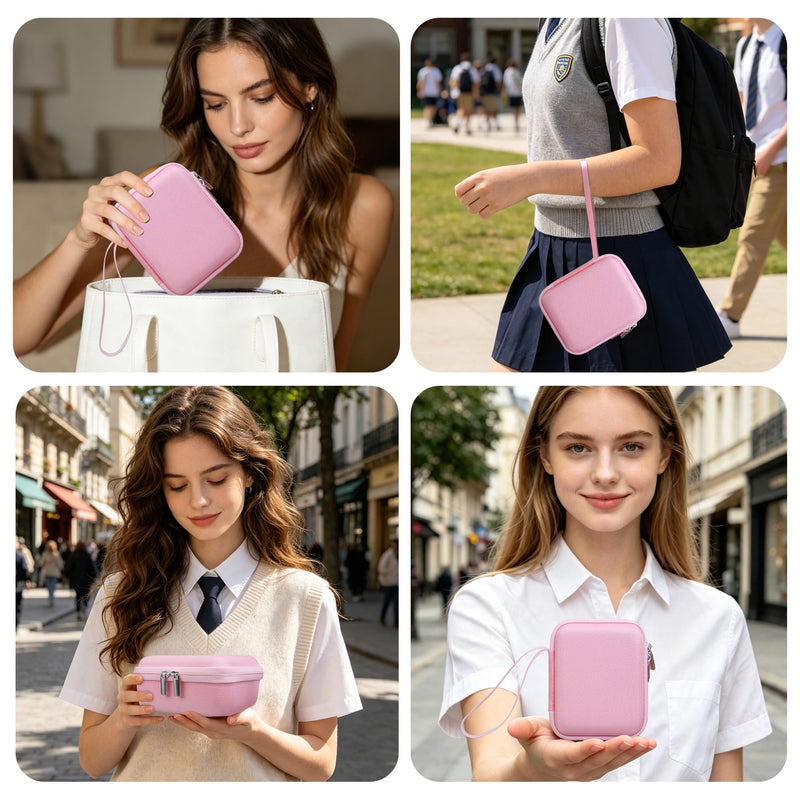 RAIALL Case for KODAK Snapic A1 35mm Film Camera and KODAK Film, Pink | Hard Carrying Case Protective Travel Bag for Kodak Ultramax 400 35mm Color Print Film, Mesh Pocket for Batteries