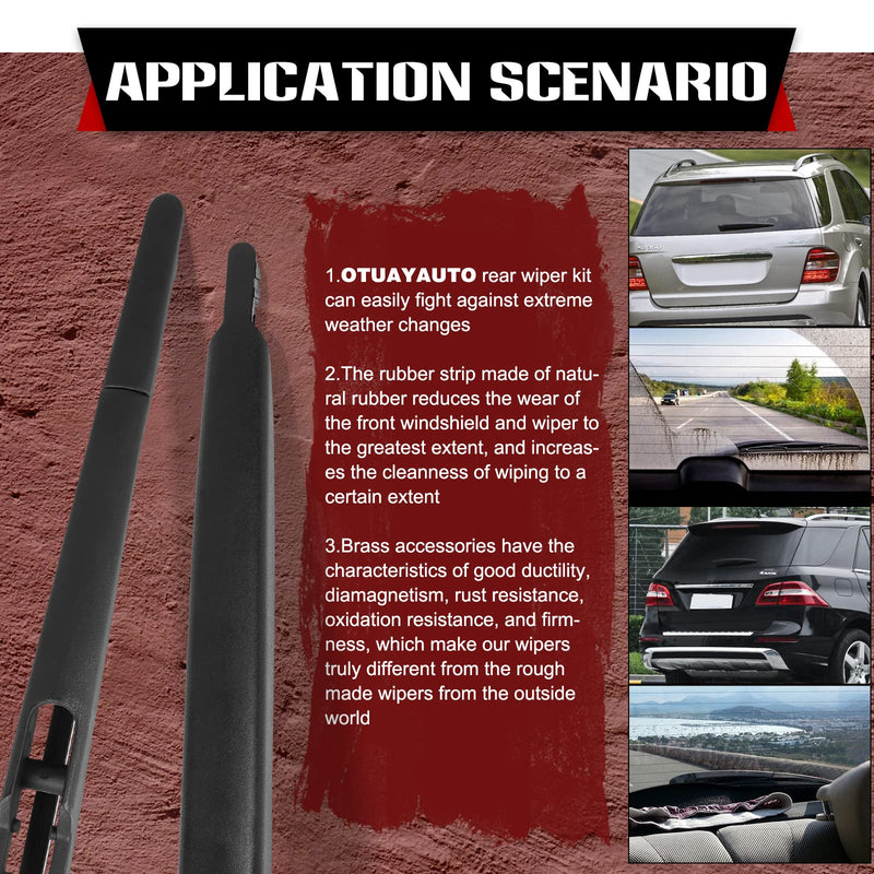 OTUAYAUTO Rear Windshield Wiper Arm- Replacement for 2016-2020 KIA Sorento, Telluride 2020-2024 Back Window Wiper Blade Arm and Blade Accessories Assembly Rear Wiper Arm and Blade Replacement for Kia Sorento 2016-2020