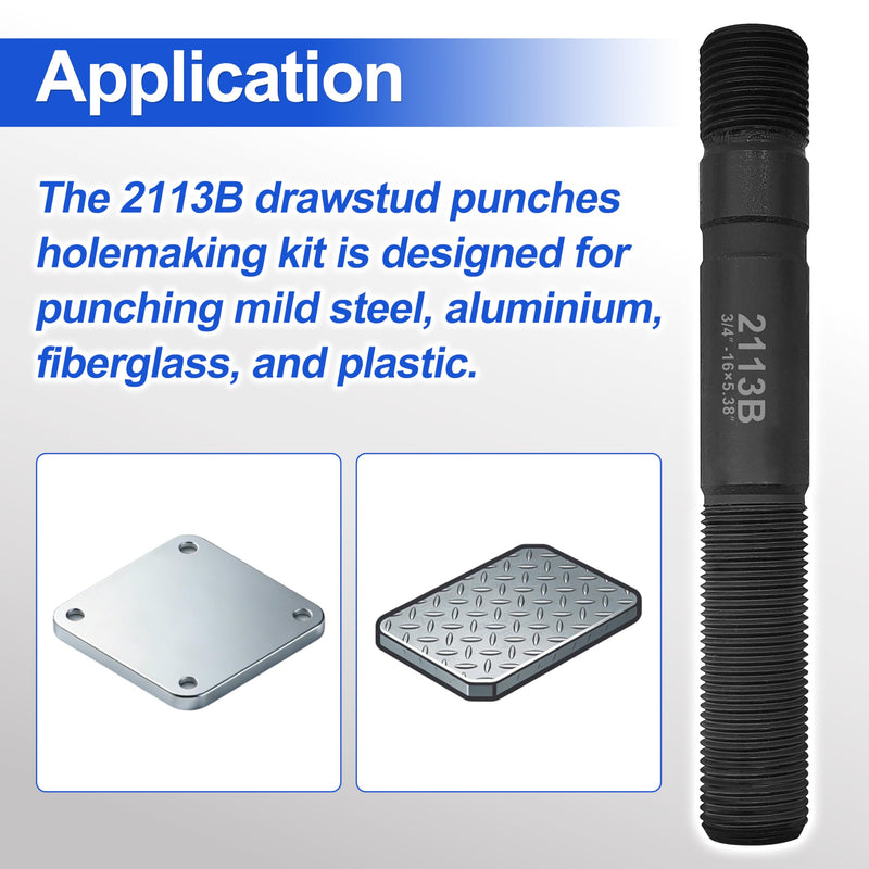 2113B Punches Holemaking Kit Replacement for Greenlee | Compatible with GRE2113AA, GRE03294, 2113AA, GRE2113B,Replacement for Hydraulic Drivers 3/4"-16 * 5.38"