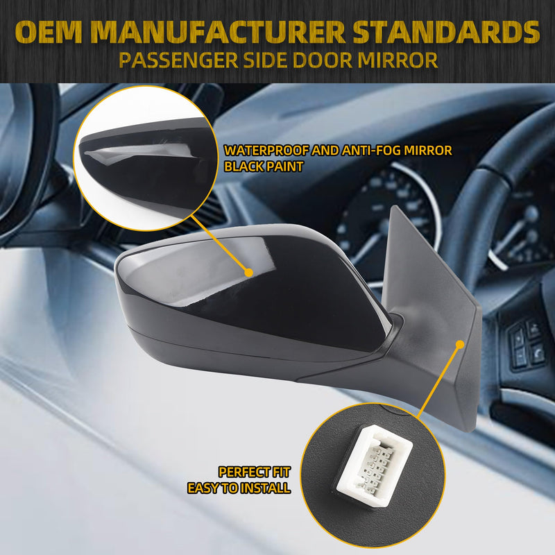  [AUSTRALIA] - Dasbecan Passenger Side Mirror Compatible With 2011 2012 2013 Hyundai Elantra Right Rear view Mirror Black With Manual Folding,Heated,Power Glass Replace# HY1321179 87620-3Y100 (5Pin) R-5pins