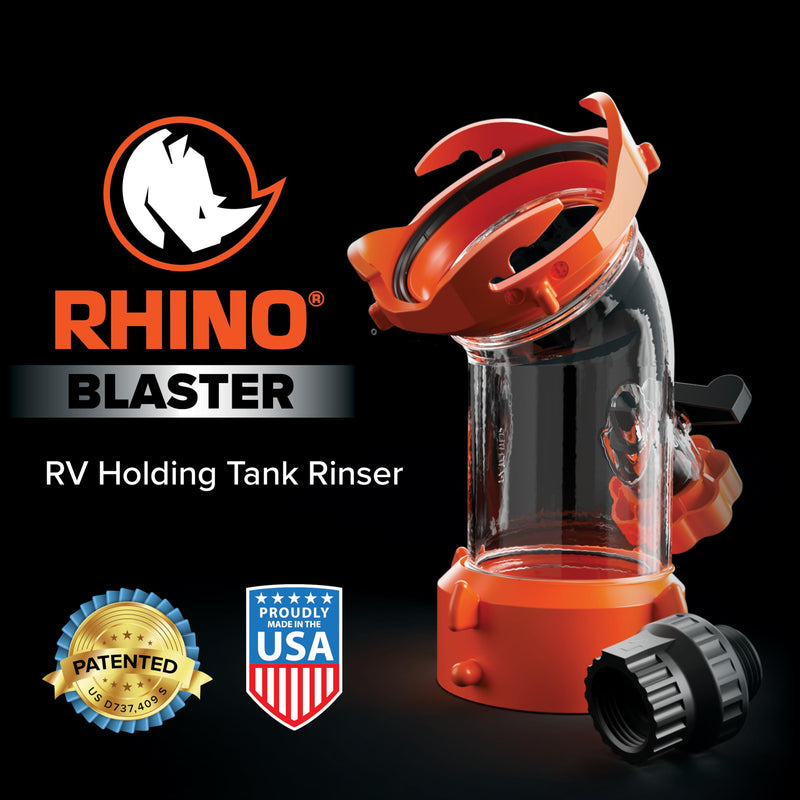 Camco Rhino Blaster RV Tank Rinser with Backflow Preventer RV Accessories for Toilet and Waste Tank Cleaning - Essential Camper Supplies for Odor Control and Sensor Maintenance - (39080) Without Gate Valve Standard Packaging