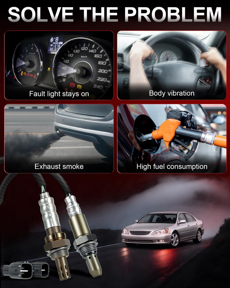 O2 Oxygen Sensor Upstream & Downstream Compatible with 2004-2011 Toyota Camry 2.4L, 2006-2008 RAV4 2.4L 234-4622 & 234-9049 Oxygen Sensors