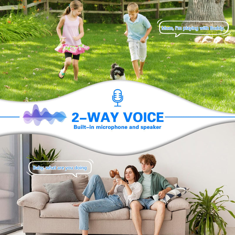 Swingers 3MP 2K Window Camera,2.4GHz & WiFi Indoor Cameras for Home Security with Phone app,Person & Motion Detection,Night Vision,Easy & Quick Install (2 Pack) White 2 PACK