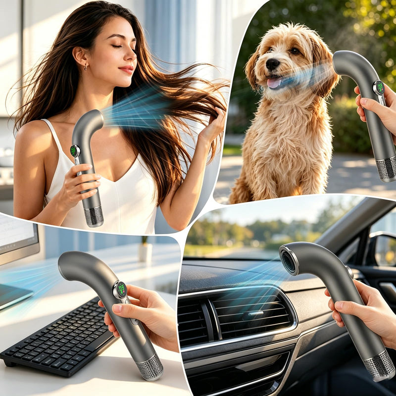 Cordless Hair Dryer, Rechargeable Hair Dryers Portable, 15600mAh Battery Operated, 300W Wireless Hairdryer, 4 Speed & 3 Temp Settings, USB Blow Dryer, 11,0000 RPM Speed, for Travel, Camping